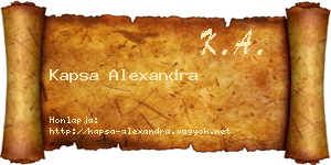 Kapsa Alexandra névjegykártya