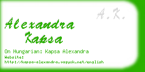 alexandra kapsa business card